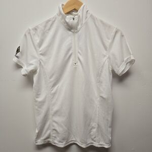 ROMFH Chill Factor Short Sleeve Show Shirt In White Size Medium Equestrian NWT